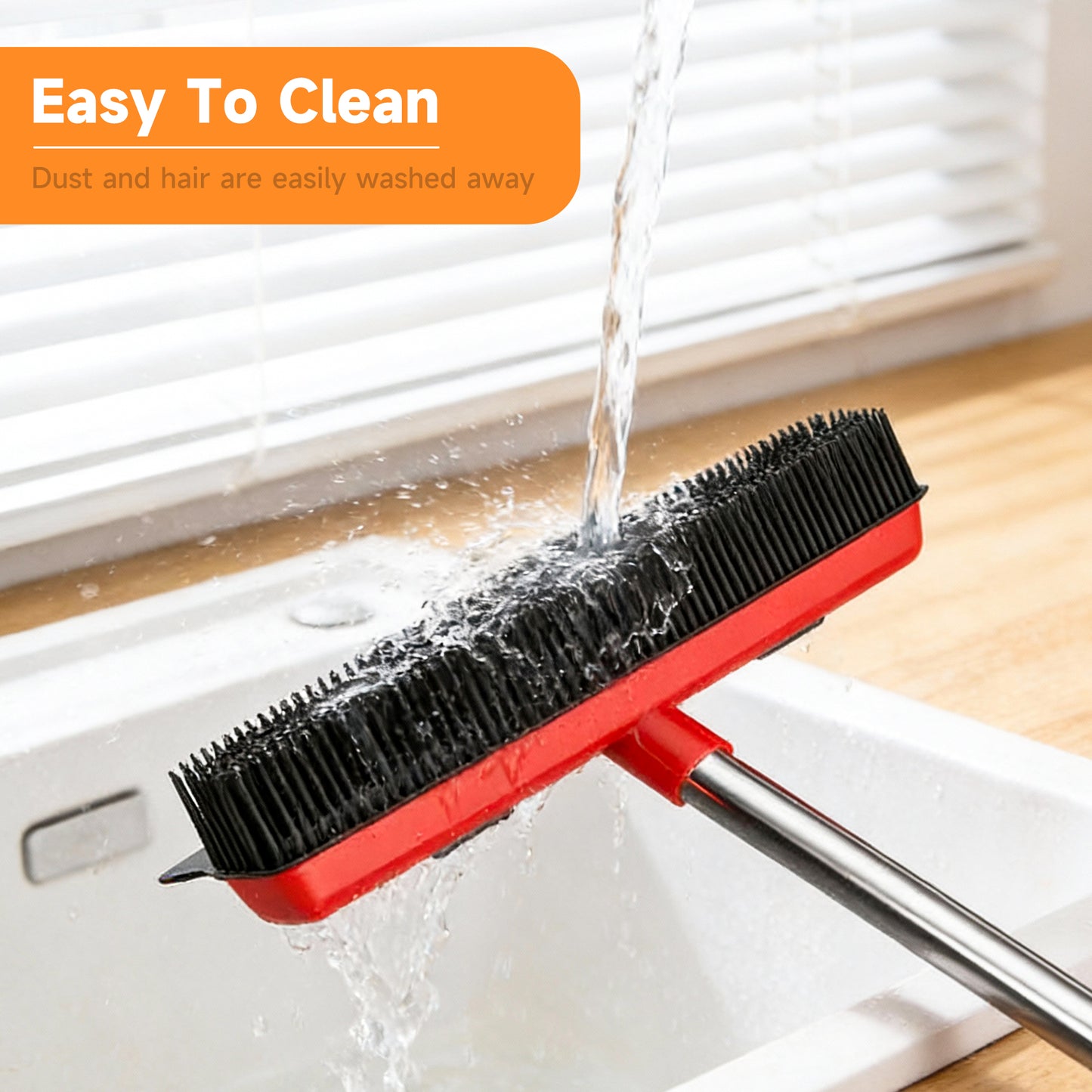 Pet Hair Remover Broom - 2-in-1 Carpet Cleaner